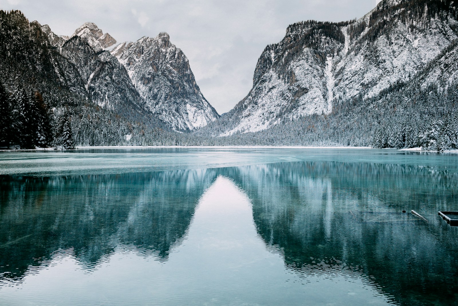Alpine mountains reflected in a lake